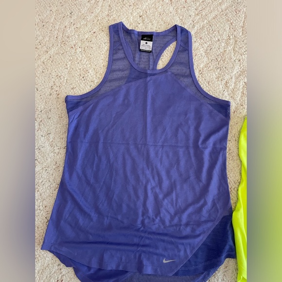 Nike Women’s Running Tank Tops (2), Neon Green and Purple, Size Larges - Picture 6 of 8